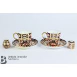 Pair of Royal Crown Derby Demi-tasse and Saucers