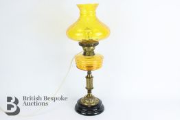 Amber Coloured Oil Lamp