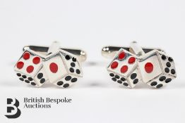 Pair of Silver and Enamel Cufflinks