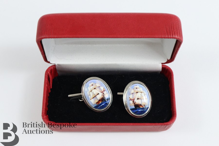 Silver and Enamel Cufflinks