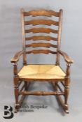 Oak Rush Seat Rocking Chair