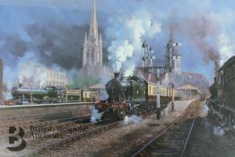 Limited Edition Lithograph Print Signed by John Austin of The Flyer at Cheltenham Spa