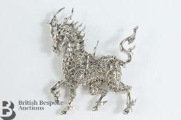 Large Silver Welsh Dragon Brooch