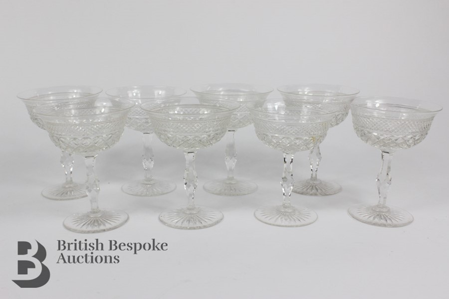 Eight Cut Crystal Champagne Glasses