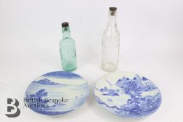 Two 20th Century Japanese Blue and White Plates