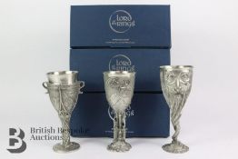 Three Lord of the Rings Royal Selangor Pewter Goblets, Boxed