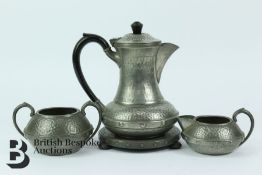 Hammered Pewter Tea Trio