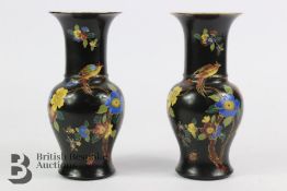 Pair of Carlton Ware Cloisonné Pattern Vases
