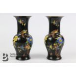 Pair of Carlton Ware Cloisonné Pattern Vases