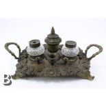 19th Century Gilt Bronze Ink Stand