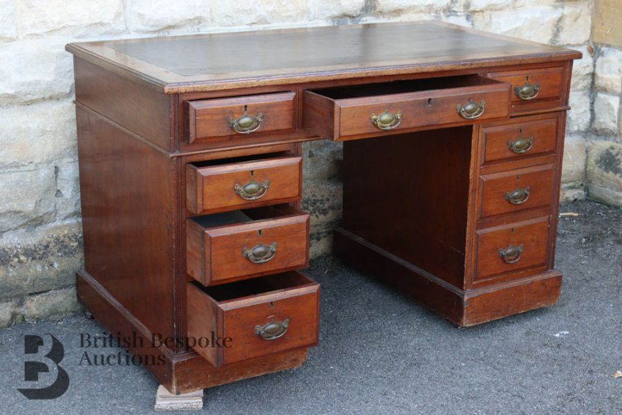 Mahogany Twin Pedestal Desk - Image 3 of 7