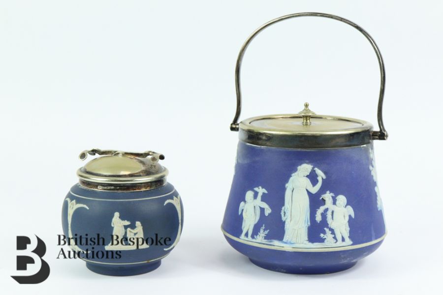 Wedgwood Biscuit Barrel and Sugar Bowl