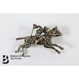 Silver and Marcasite Jockey Pin Brooch