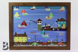 Gordon Barker Original Acrylic - The Boat Yard