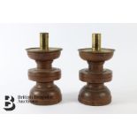 Pair of Turned Wood Candlesticks