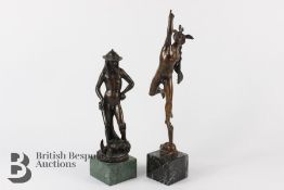 Two Cast Bronze Sculptures