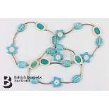 1970's Blue and White Mary Quant Style Necklace