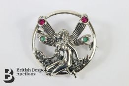 Silver Flower Fairy Brooch