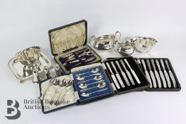 Quantity of Boxed Silver and Silver Plated Cutlery