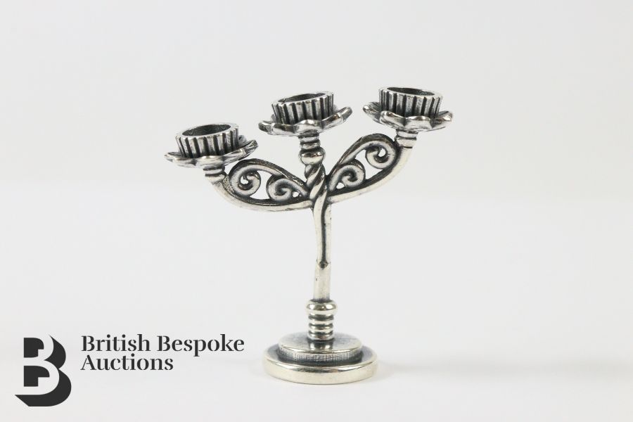 Silver Miniature Candelabra - Image 3 of 4