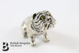 Miniature Silver Bulldog Figurine