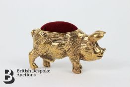 Brass Pig Pin Cushion