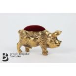 Brass Pig Pin Cushion