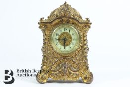 Ornate Edwardian Miniature Mantel Clock