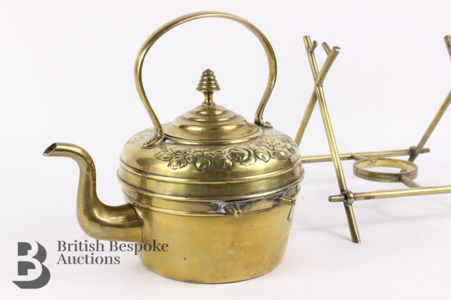 Victorian Brass Kettle - Image 4 of 7