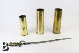 Three Brass Shell Cases