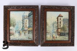 Four Parisian Oil Paintings Signed Burnett