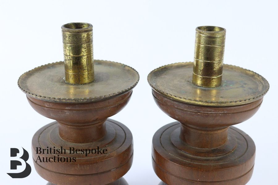 Pair of Turned Wood Candlesticks - Image 3 of 3