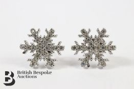 Pair of Silver Snowflake Earrings