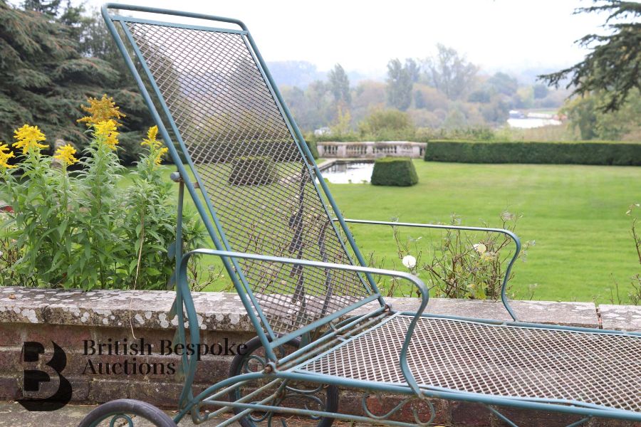 Green Painted Metal Outdoor Oval Dining Table - Image 8 of 8