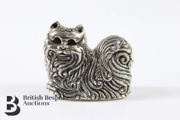 Silver Figurine of a Persian Cat