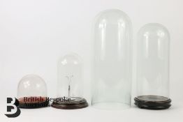 Four Victorian Domed Glass Display Cases