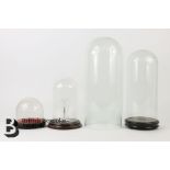 Four Victorian Domed Glass Display Cases