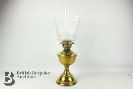 20th Century Brass Duplex Oil Lamp