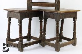 Three English Oak Coffin Stools