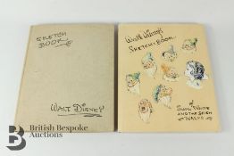 Walt Disney's Sketch Book of Snow White and The Seven Dwarfs 1938 1st Edition and a 1993 Reprint