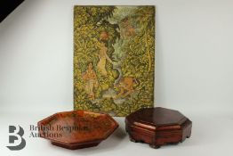 Two Decorative Wooden Trays