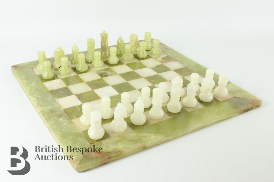 Green Onyx Chess Board