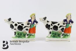 Pair of Staffordshire Creamers