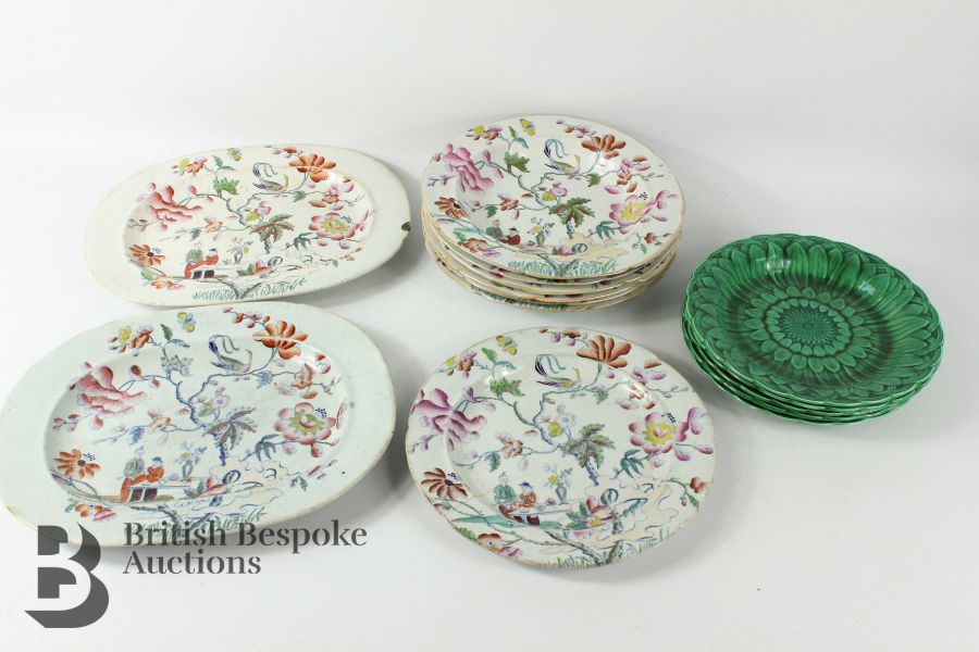 Ten 19th Century Stoneware Plates