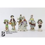 Five Continental Porcelain Figurines