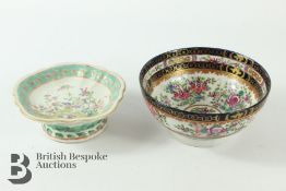 Chinese Export Bowl and a Chinese Footed Bowl