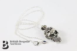 Silver Skull Pendant and Chain