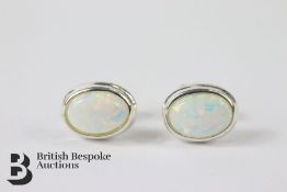 Pair of Silver and Opal Stud Earrings