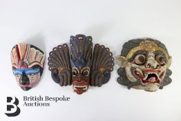 Three 20th Century South Asian Kohn Masks