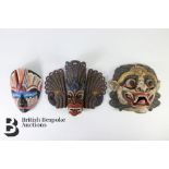 Three 20th Century South Asian Kohn Masks